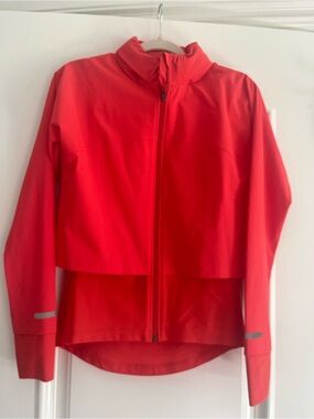 Sweaty Betty Red-Orange Zip-Front light-weight Jacket